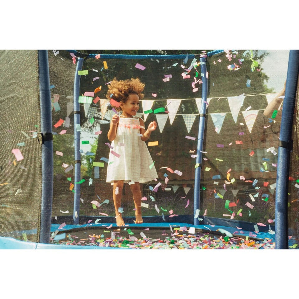 Plum Play 7ft Kids Junior Trampoline | Springless with Enclosure Blue 3-7Y+