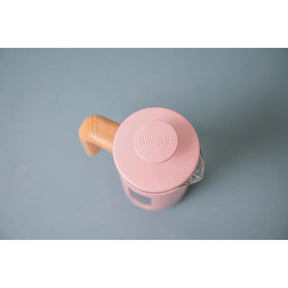 La Cafetiere Pisa 3-Cup 350ml | Stainless Steel/Glass Coffee French Press Pink | Filter Coffee | Rush Resistant Mesh | Italian Coffee Style