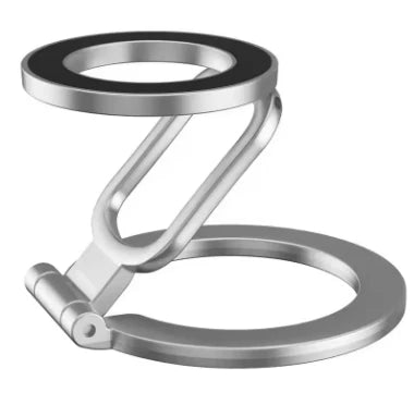 Silver 2025 Double-Sided MagSafe Phone Holder | Foldable 360° Stand Aluminum