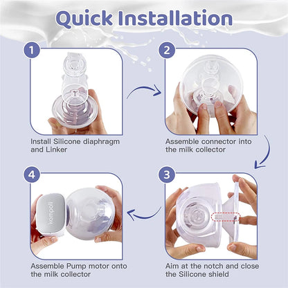 Electric Breast Pump Wearable 2Pcs | USB Silent Hands-Free Auto Milker | Low Noise Massage and Pump Function |