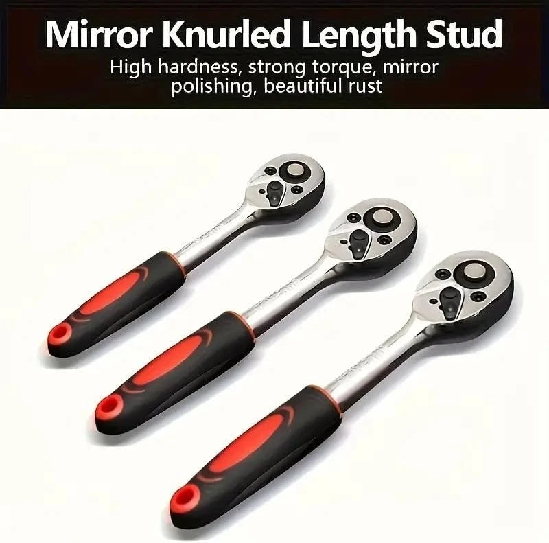 216-Piece Tool Set with Case - Mechanics Tool Kit with 1/4" & 3/8" Drive Sockets