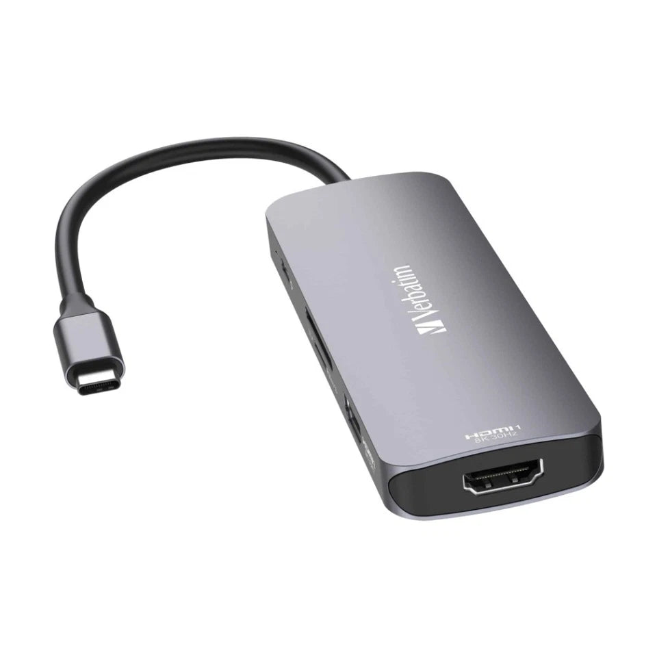 VERBATIM USB-C Connected USB-A & C/HDMI/RJ45 Multiport Connection Hub CMH-08