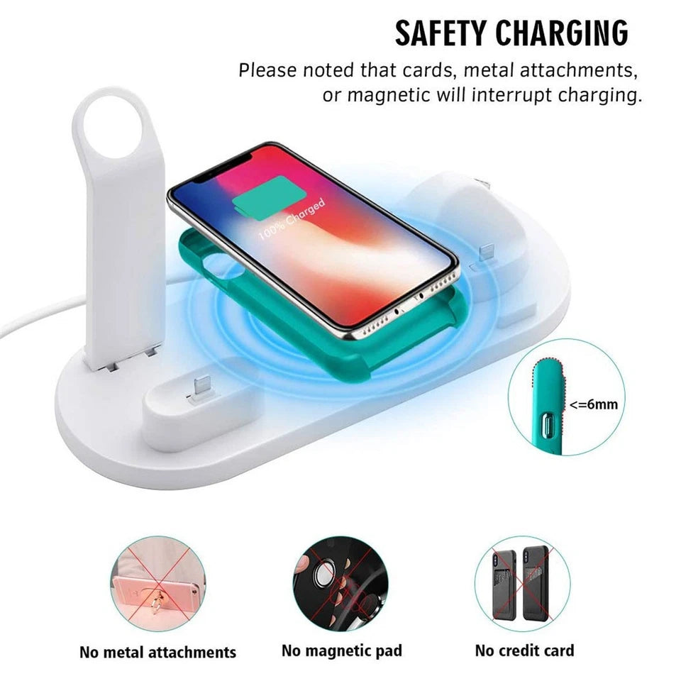 Apple All in One Charging Station | 4 in1 For iPhone Xs Apple Watch Airpods | Fast Wireless Charging | Inbuilt Charge Protection
