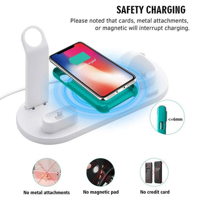 Apple All in One Charging Station | 4 in1 For iPhone Xs Apple Watch Airpods | Fast Wireless Charging | Inbuilt Charge Protection