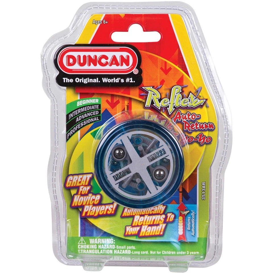 2x Duncan Yo Yo Beginner Reflex Auto Return Kids Classic Round Toy 6y+ Assorted