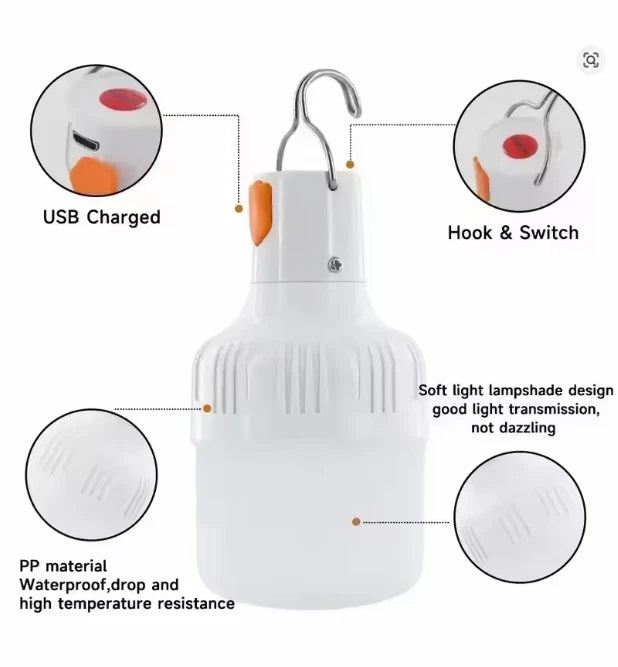 Emergency Light LED 80W | Outdoor Camping Supplies | EDC Outdoor USB Rechargeable