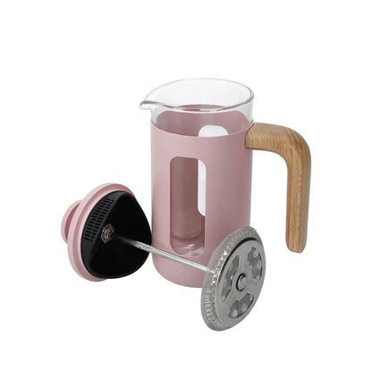 La Cafetiere Pisa 3-Cup 350ml | Stainless Steel/Glass Coffee French Press Pink | Filter Coffee | Rush Resistant Mesh | Italian Coffee Style