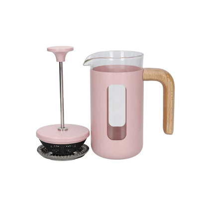 La Cafetiere Pisa 3-Cup 350ml | Stainless Steel/Glass Coffee French Press Pink | Filter Coffee | Rush Resistant Mesh | Italian Coffee Style