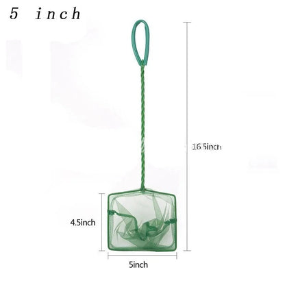 Green Fish Net | Aquarium Pond Catch Scoop 5 Inch x4 4.5 Inch