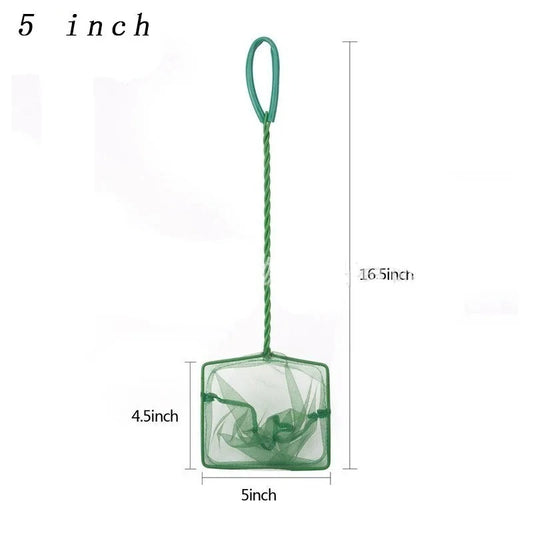 Green Fish Net | Aquarium Pond Catch Scoop 5 Inch x4 4.5 Inch