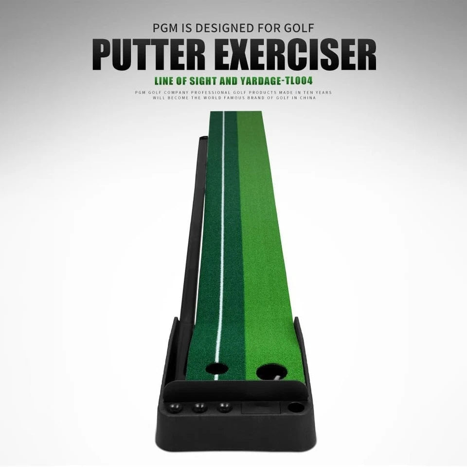 Auto-Return Golf Putting Mat 2.5m Professional Dual Holes Gravity Ball Return