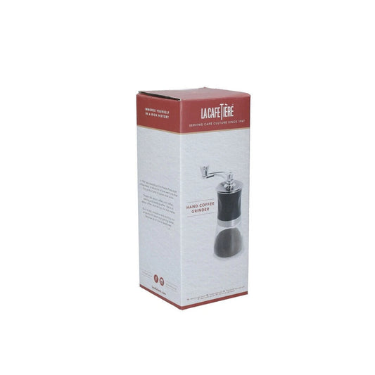 Coffee Beans Grinder Black Small | La Cafetiere 19.5cm | Manual Stainless Steel Grinder | Retains Beautiful Flavours