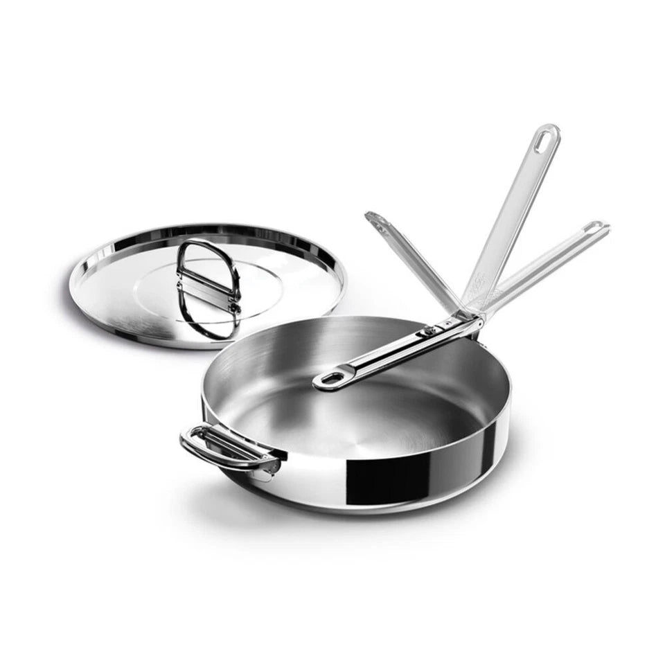 Joseph Space Saving 28cm Induction Saute Pan W Lid & Folding Handle Steel