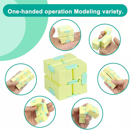 BLUE Fidget Infinity Cube | Sensory Autism Anxiety Stress Relief | Toys Magic Puzzle ADHD