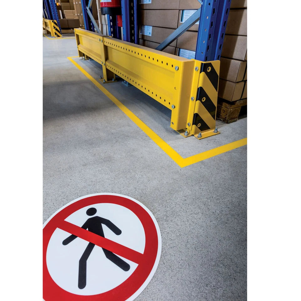 Durable Pedestrian Prohibited 43cm Floor Safety Marking Sign Self-Adhesive Red