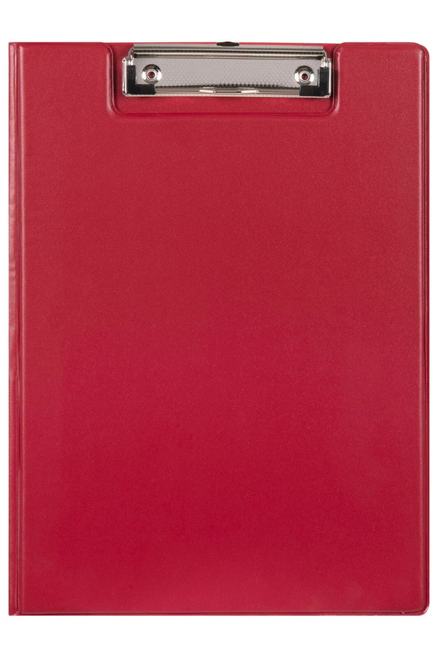 3x Marbig PP Clipfolder A4 File Organiser Folder w/ Clip Document Clipboard Red