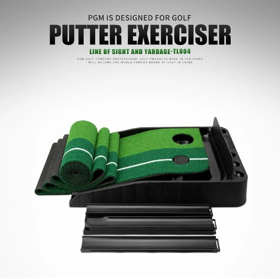 Auto-Return Golf Putting Mat 2.5m Professional Dual Holes Gravity Ball Return