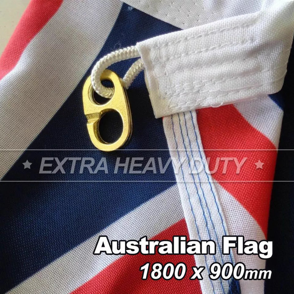Australian Aussie Flag | Spun Polyester Brass Metal Clips | 1800x900mm | HEAVY DUTY FLAG