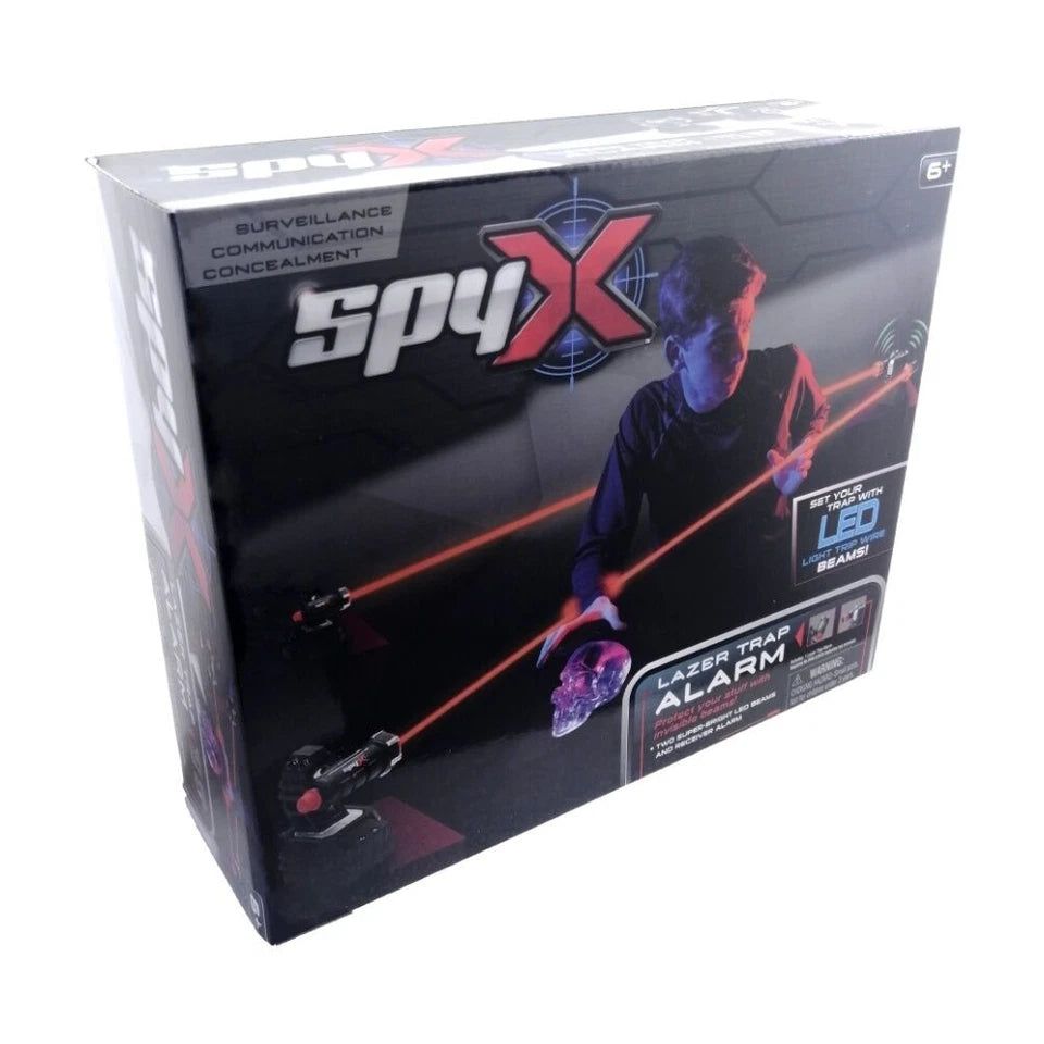 SpyX Lazer Trap Alarm Spy Toy | Kids/Children Black Toy 6y+ | LED beam transmitters and one alarm receiver