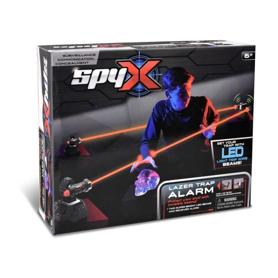 SpyX Lazer Trap Alarm Spy Toy | Kids/Children Black Toy 6y+ | LED beam transmitters and one alarm receiver