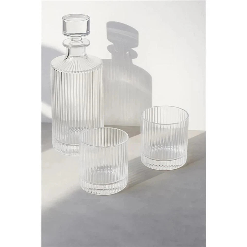 Tempa Cyrus 3 Piece Whisky Set | Cocktail Lovers | Home Bar | Ribbed Design