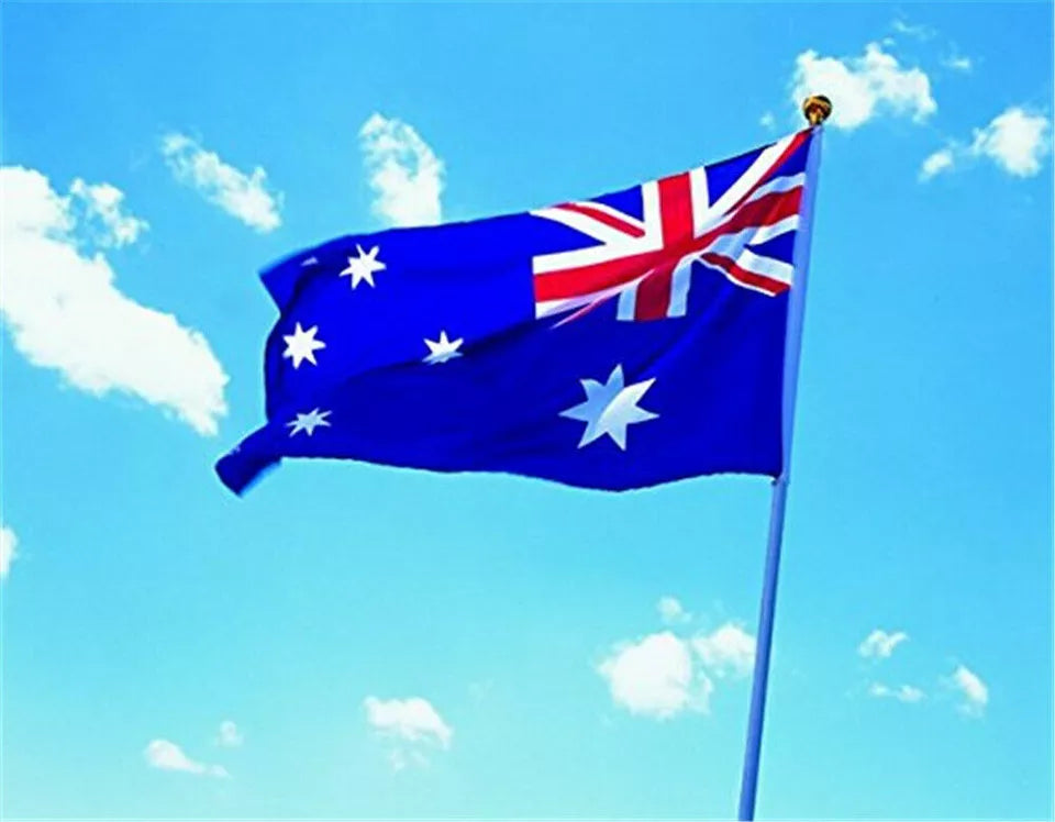 Australian Aussie Flag | Spun Polyester Brass Metal Clips | 1800x900mm | HEAVY DUTY FLAG