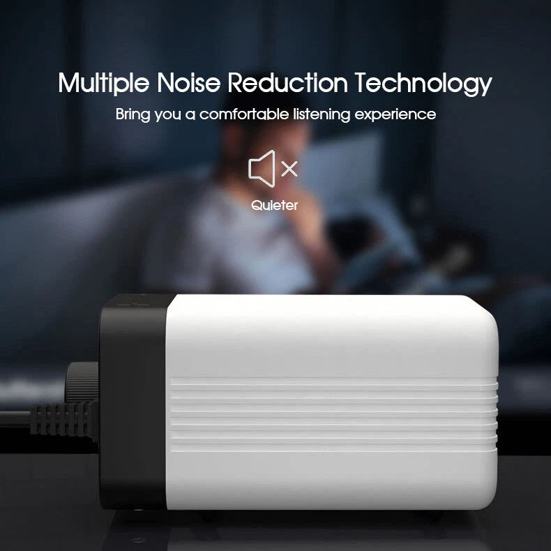 Aquarium Oxygen Pump | Aqua Fish Tank Pond Air Bubble | Disk Stone Aerator 2 Outlets | 15hPa pressure output | Suitable for Freshwater & Saltwater Aquariums