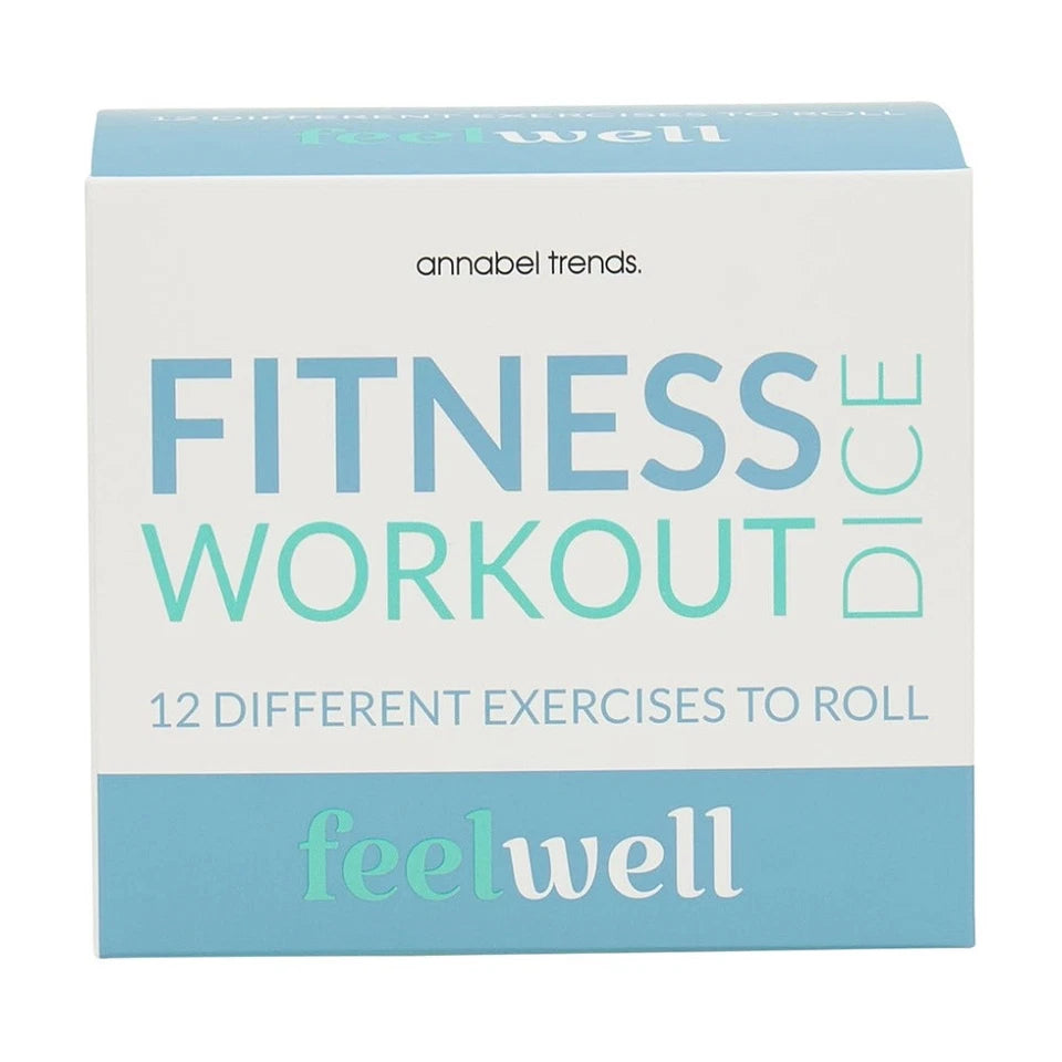 2PK Annabel Trends Feel Well 12-Sided Fitness Workout Dice Black & Aqua