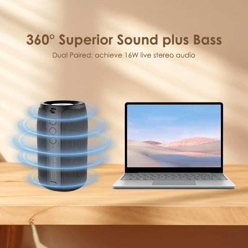 Wireless Bluetooth 5.0 Speaker | Outdoor Portable Loud Stereo Speakers | Waterproof