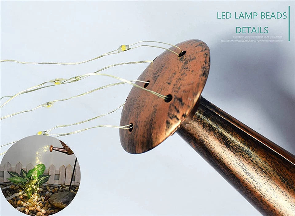 Solar LED Watering Can | Fairy String Light | Outdoor Garden Decor Waterfall Lamp