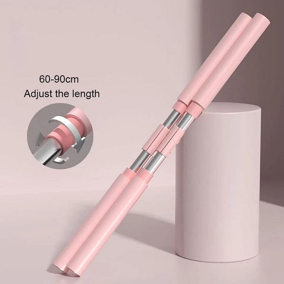 Adjustable Yoga Body Stick | Open Shoulder Standing Posture Corrector | Open Back | Pink