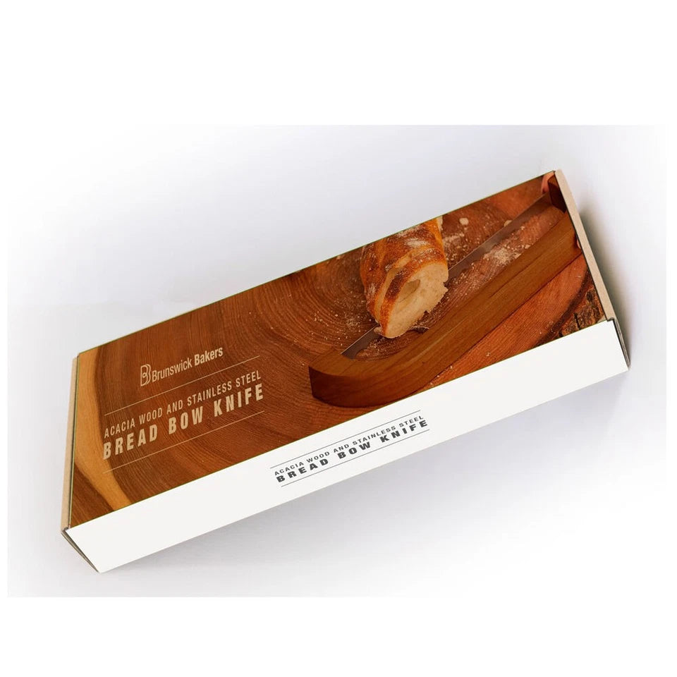 Brunswick Bakers Bread Knife - Handheld Kitchen Bread Slicer _ Stainless Steel Blades with Wooden Handle