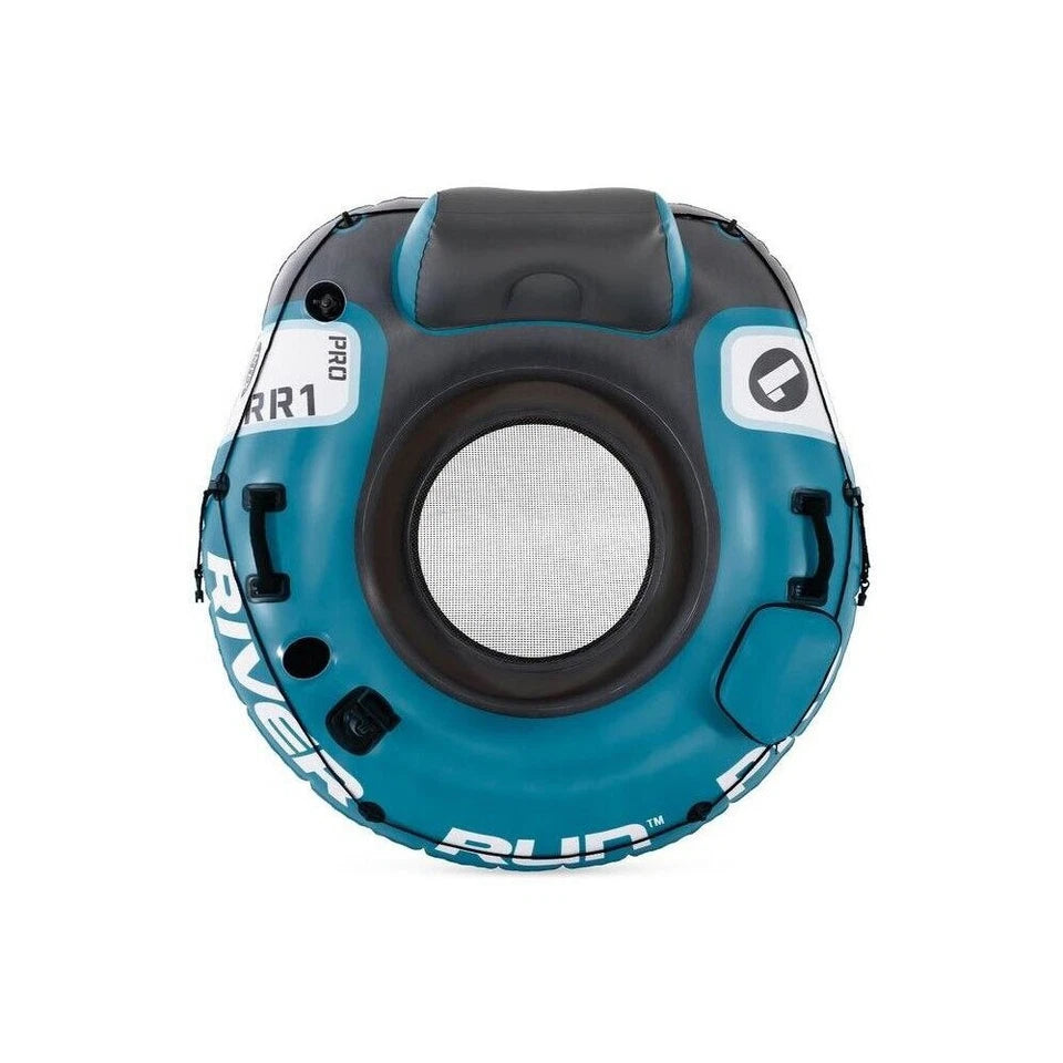 Intex River Run 1 Pro Inflatable Outdoor Floating Pool/Lake Water Tube | River Adventures | Go-Pro/Phone Mount | Two Air Chambers for Safety | All Round Grip | Cupholder