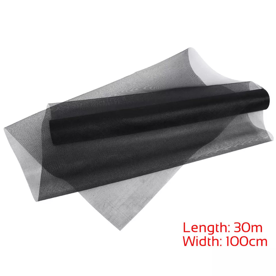 Insect Screen Mesh 100FT /30M | Fiberglass Insect Mesh Roll | Flywire Bug and Insect Screen | Net Mesh Black/ Grey