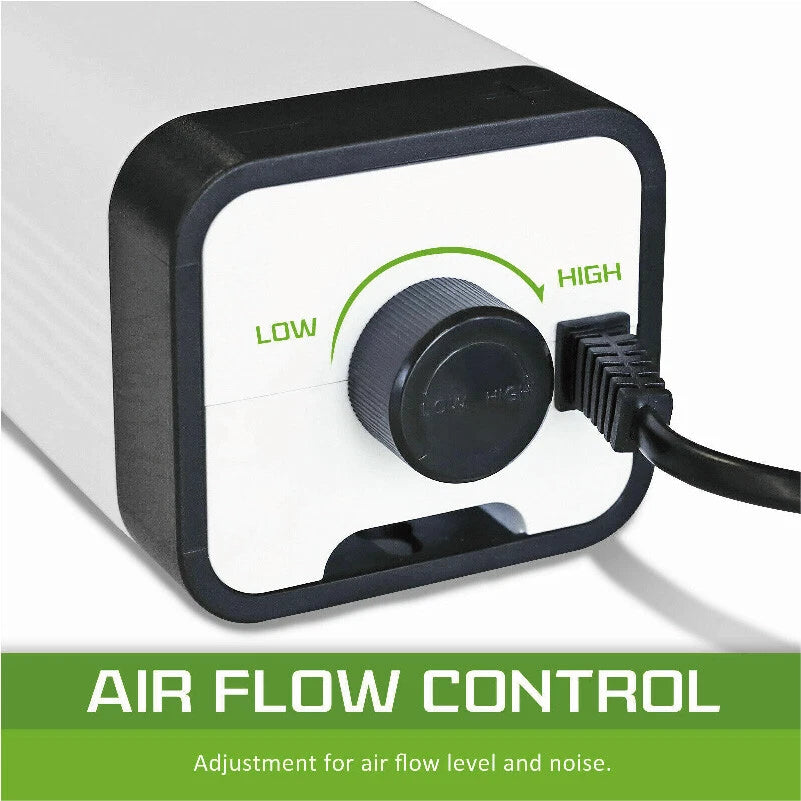 Aquarium Oxygen Pump | Aqua Fish Tank Pond Air Bubble | Disk Stone Aerator 2 Outlets | 15hPa pressure output | Suitable for Freshwater & Saltwater Aquariums