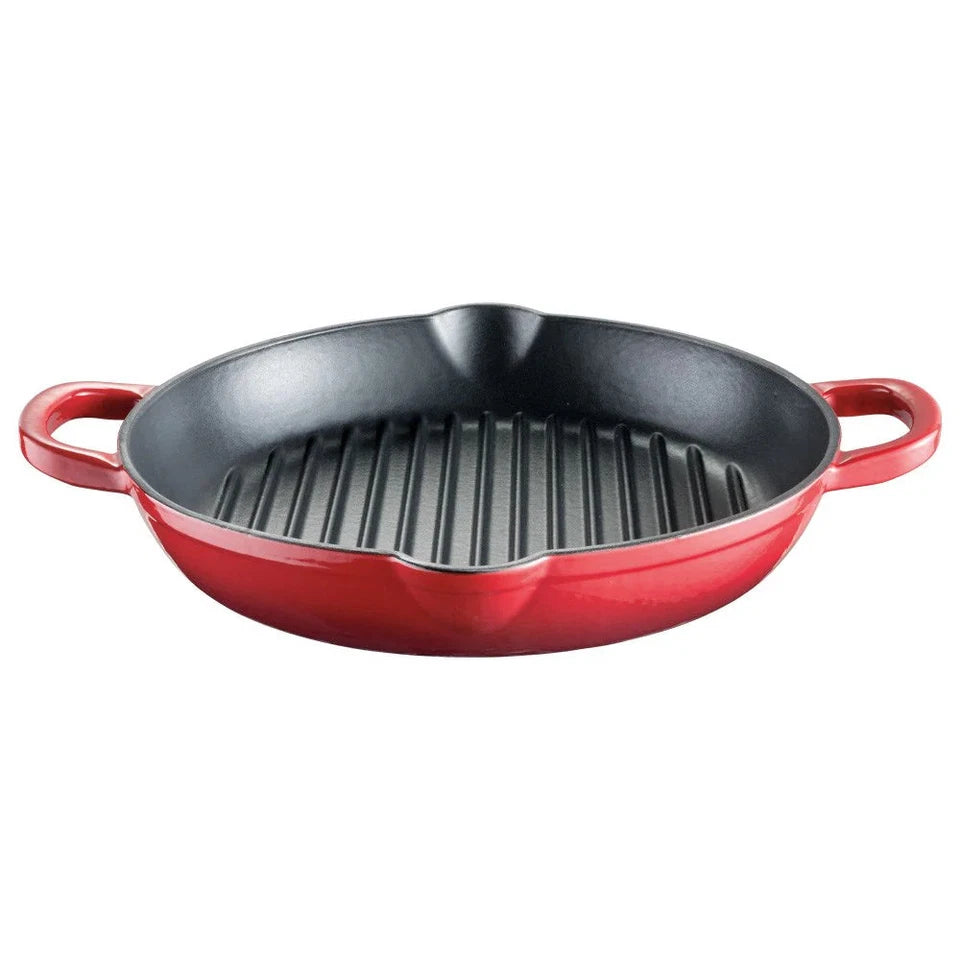 Le Connoisseur Cast Iron Round Grill Pan Size 28X5cm in Red by Baccarat