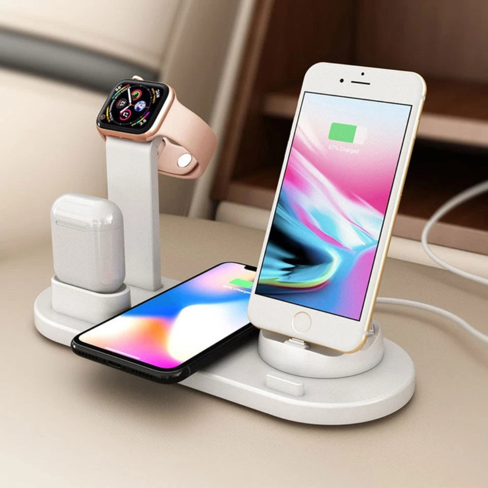 Apple All in One Charging Station | 4 in1 For iPhone Xs Apple Watch Airpods | Fast Wireless Charging | Inbuilt Charge Protection