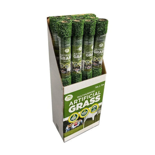 11PK Braz Artificial Grass Turf Mat Lawn 10mm Rolled 1x1m Green