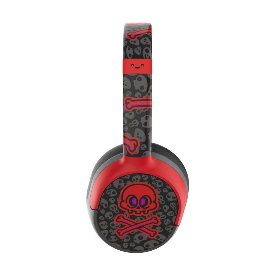 Moki Super Pop Wireless Bluetooth Over Ear Kids Headphones Vibrant Skulls