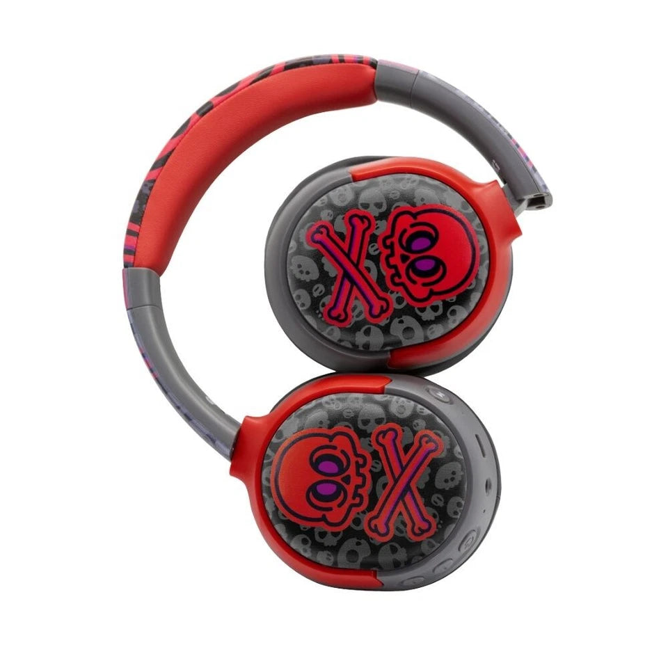Moki Super Pop Wireless Bluetooth Over Ear Kids Headphones Vibrant Skulls