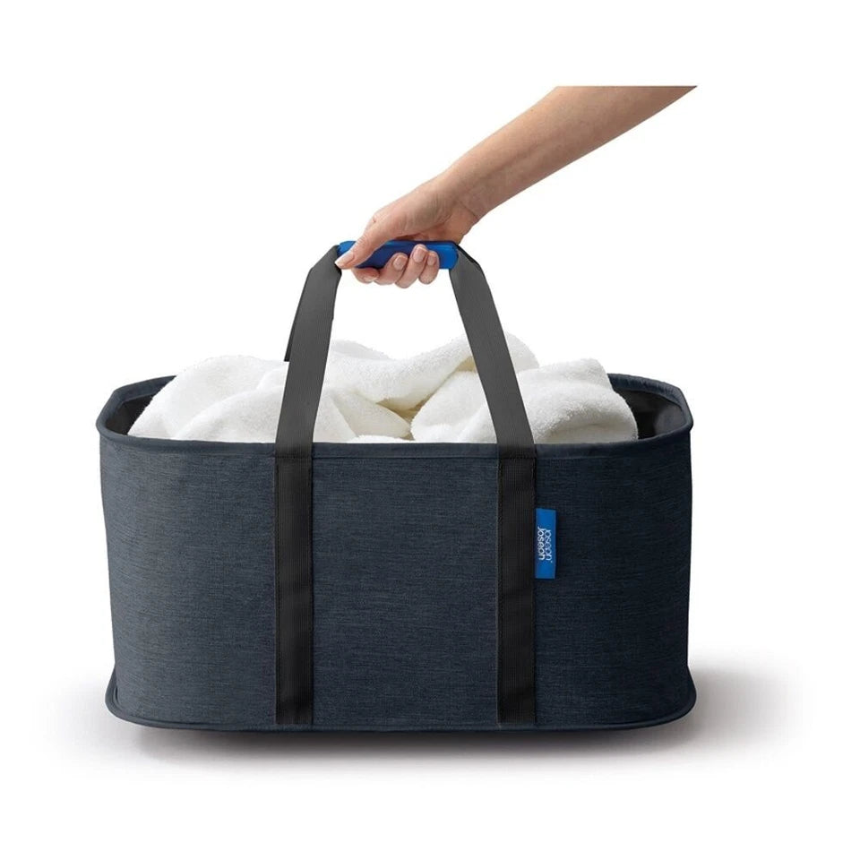 Joseph Hold-All Collapsible Laundry/Washing Basket | With Handles Black | Robust Shape Retaining Basket