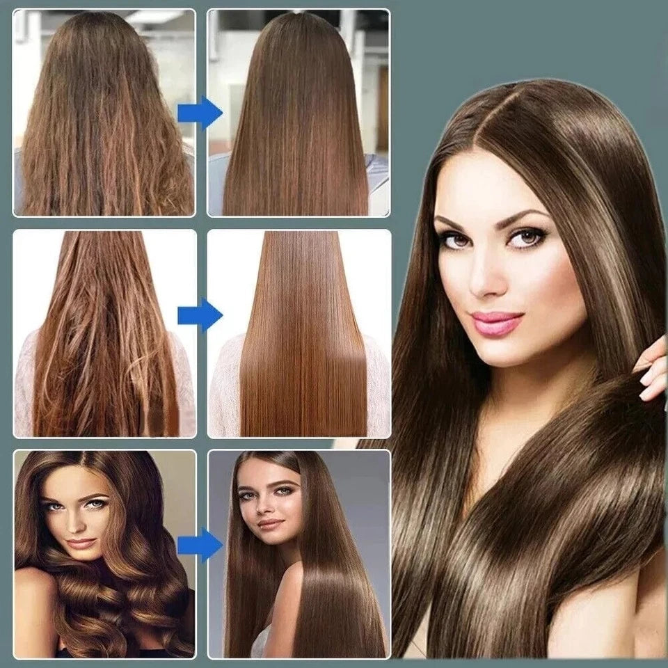 2 In1 Negative-ion Hair Straightener Brush | Curling Salon Styling Comb Ceramic | Purple