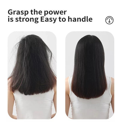 2 In1 Negative-ion Hair Straightener Brush | Curling Salon Styling Comb Ceramic | Purple