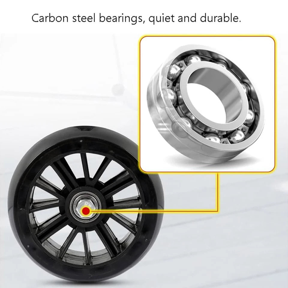 12-20 Inch Kids Bike Training Wheels | Silent Flashing PVC Stabilizer Auxiliary | Black