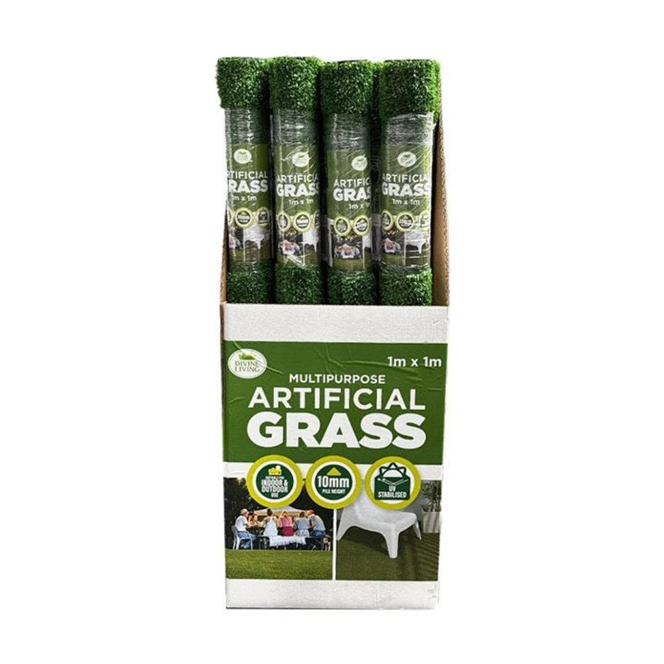 11PK Braz Artificial Grass Turf Mat Lawn 10mm Rolled 1x1m Green