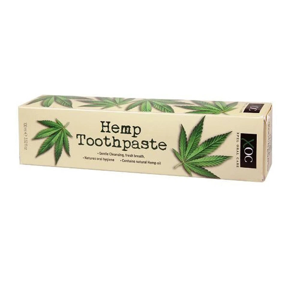 XOC Hemp Toothpaste w/ Toothbrushs | 12PK x 100ml ea | Reduce Stains | Fresh Breath/Gentle Clean |