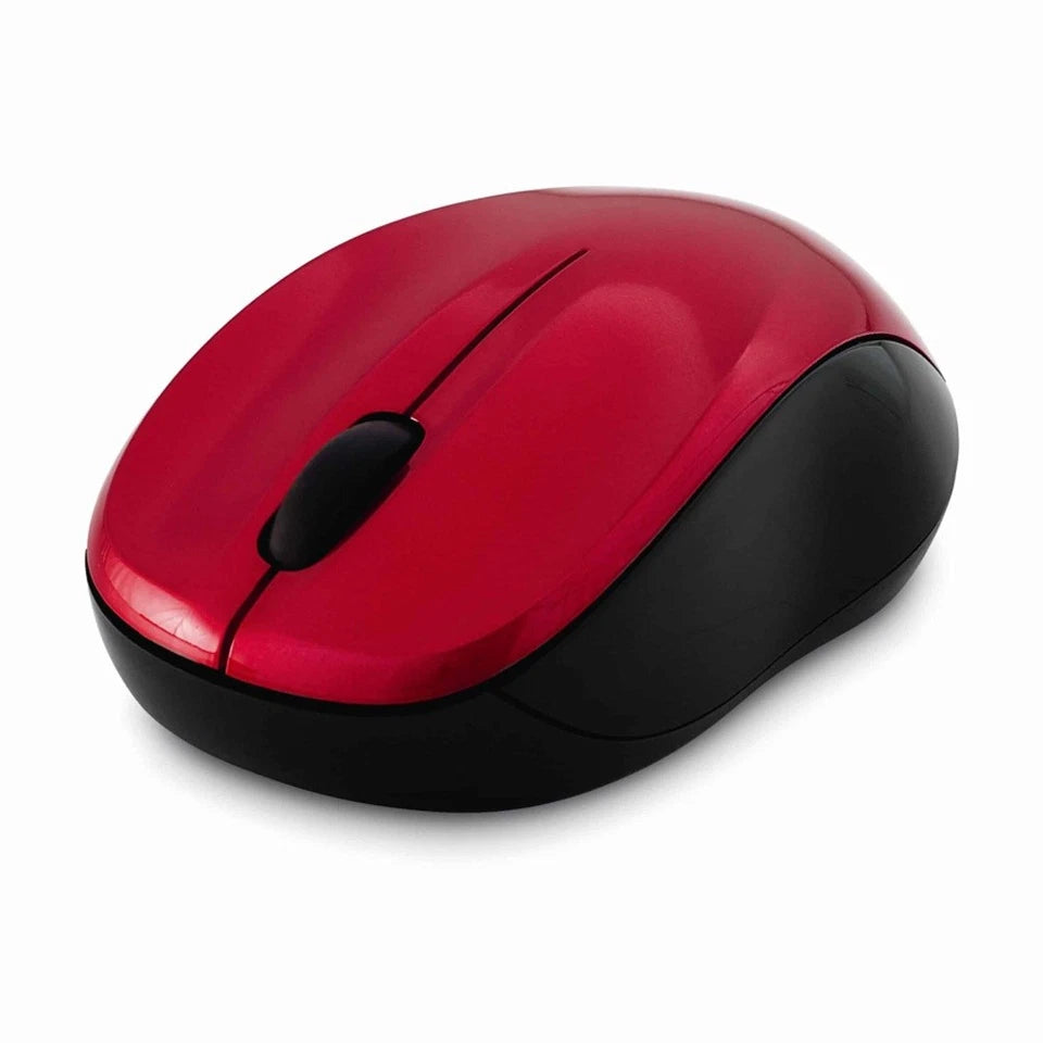 VERBATIM Wireless Silent Computer/PC Blue LED 2.4Ghz Mouse Red
