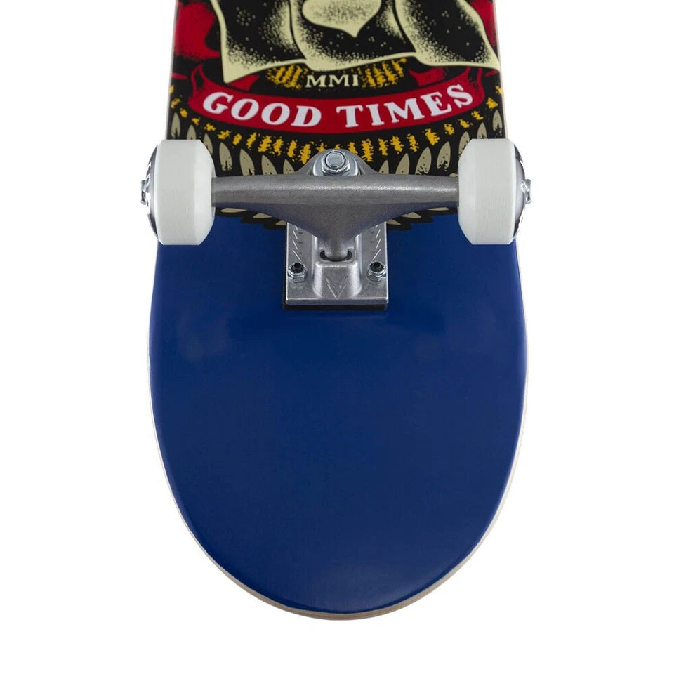 KFD Complete Outdoor Sports Beginner Skateboard Young Gunz Badge Navy 7.75in