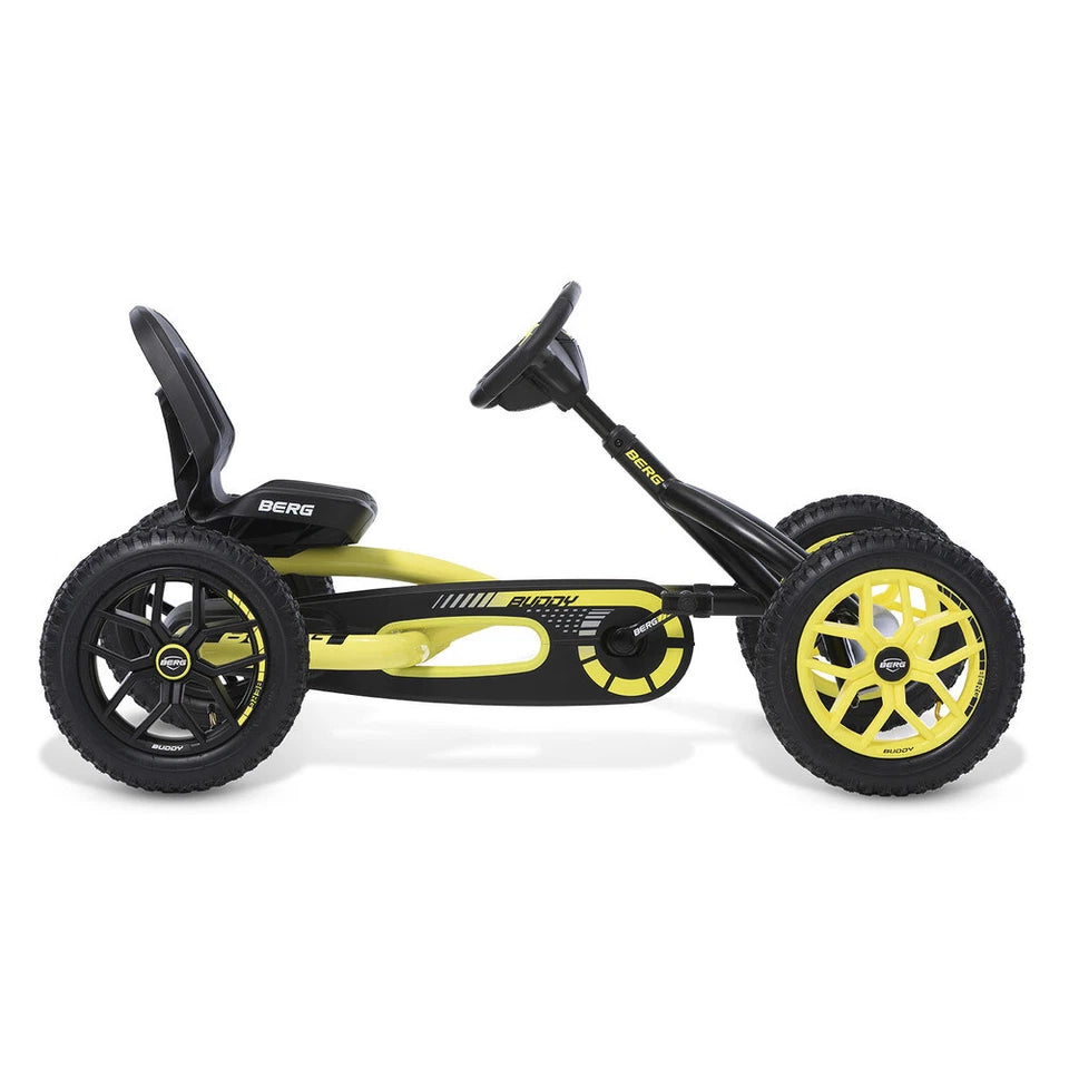 Berg Buddy Cross 2.0 Kids/Children's Pedal Go Kart | Ride On Toy Yellow/Black | Suitable for 3-8y