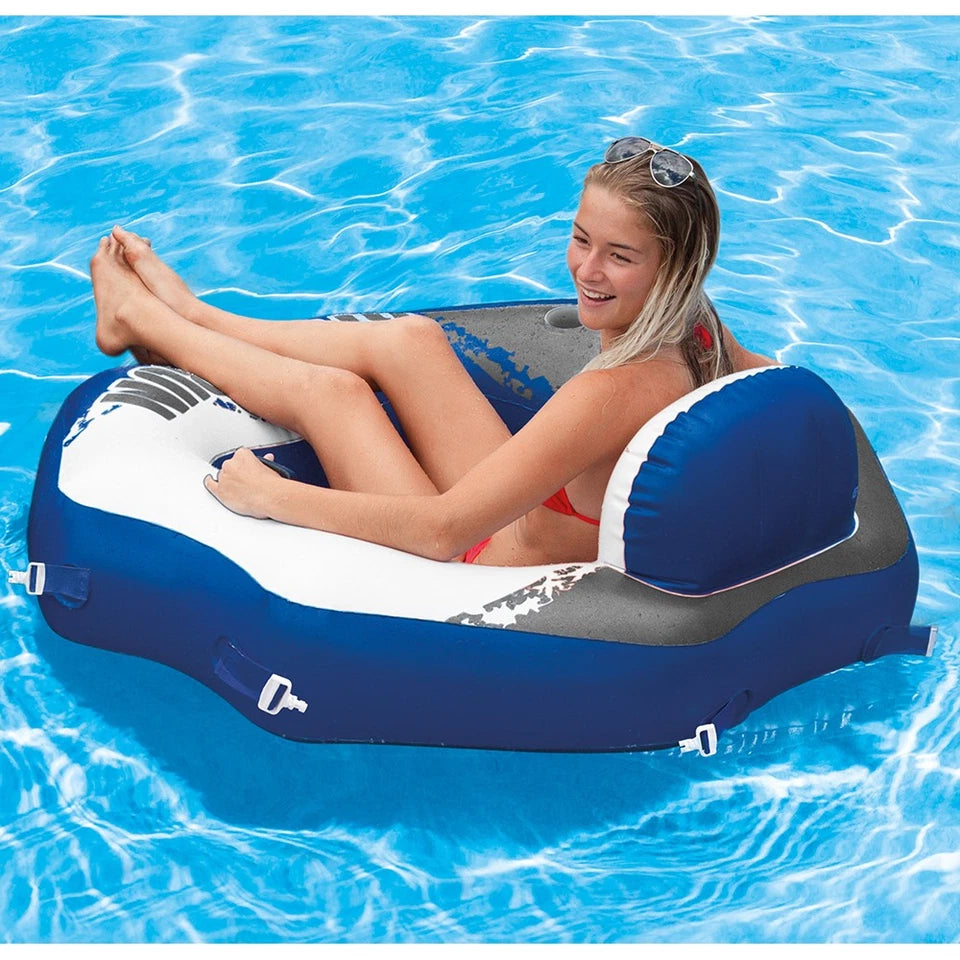 Intex 130cm Inflatable Lounge Ride-On Seat | Run Tube River/Pool/Float Adult/Kids